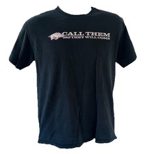 Arkansas Razorbacks Houndstooth Basketball T-Shirt Medium Call Them Hogs