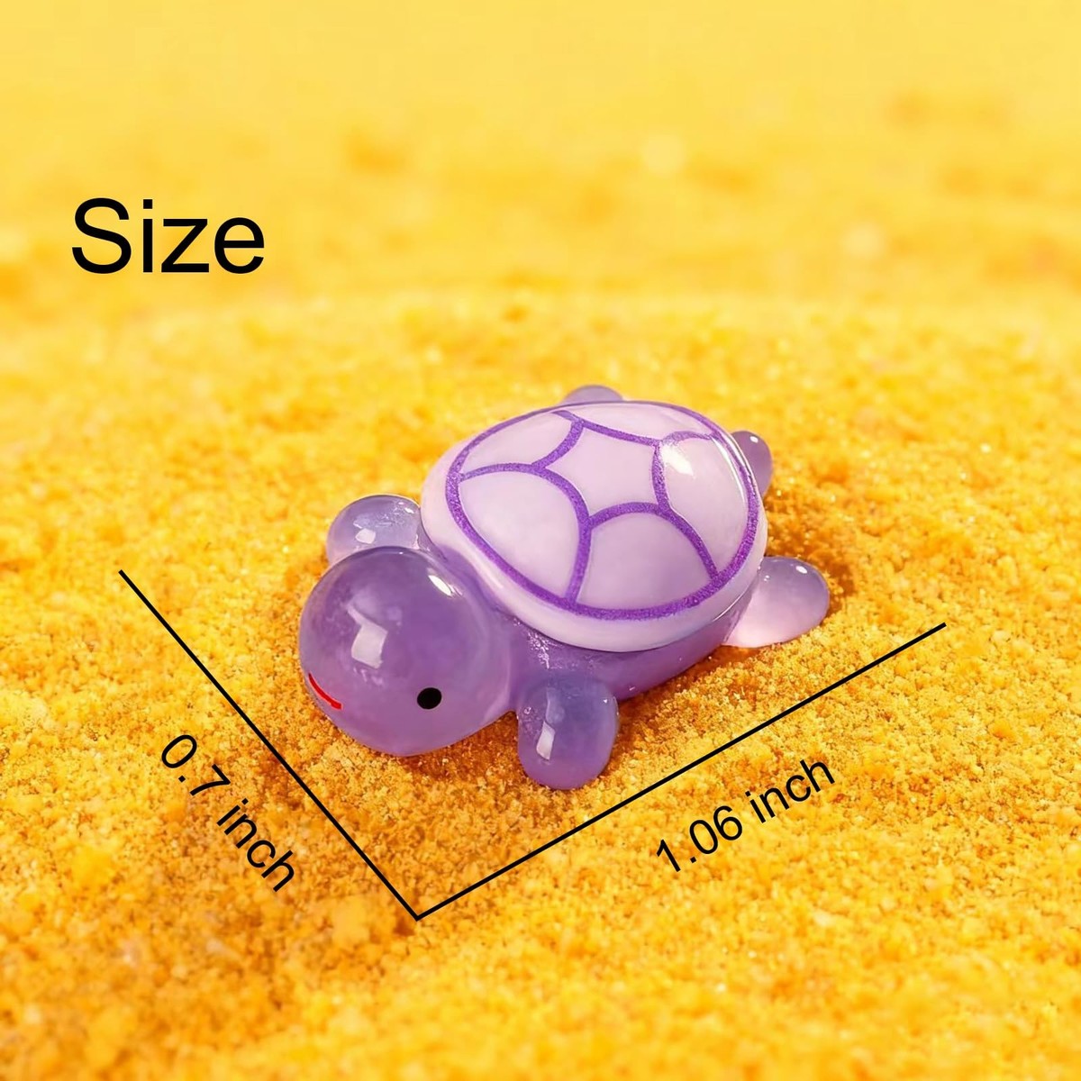 Soaoo Lot de 120 mini tortues en résine mignonnes - Mini créatures marines - Animaux miniatures en résine pour décoration de jardin, gâteau, décoration d'intérieur, 2 tailles (multicolore