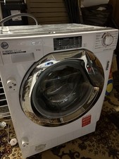 HOOVER HBD485D2ACE Integrated 8 kg Washer Dryer – White  1400 Spin Silver Door