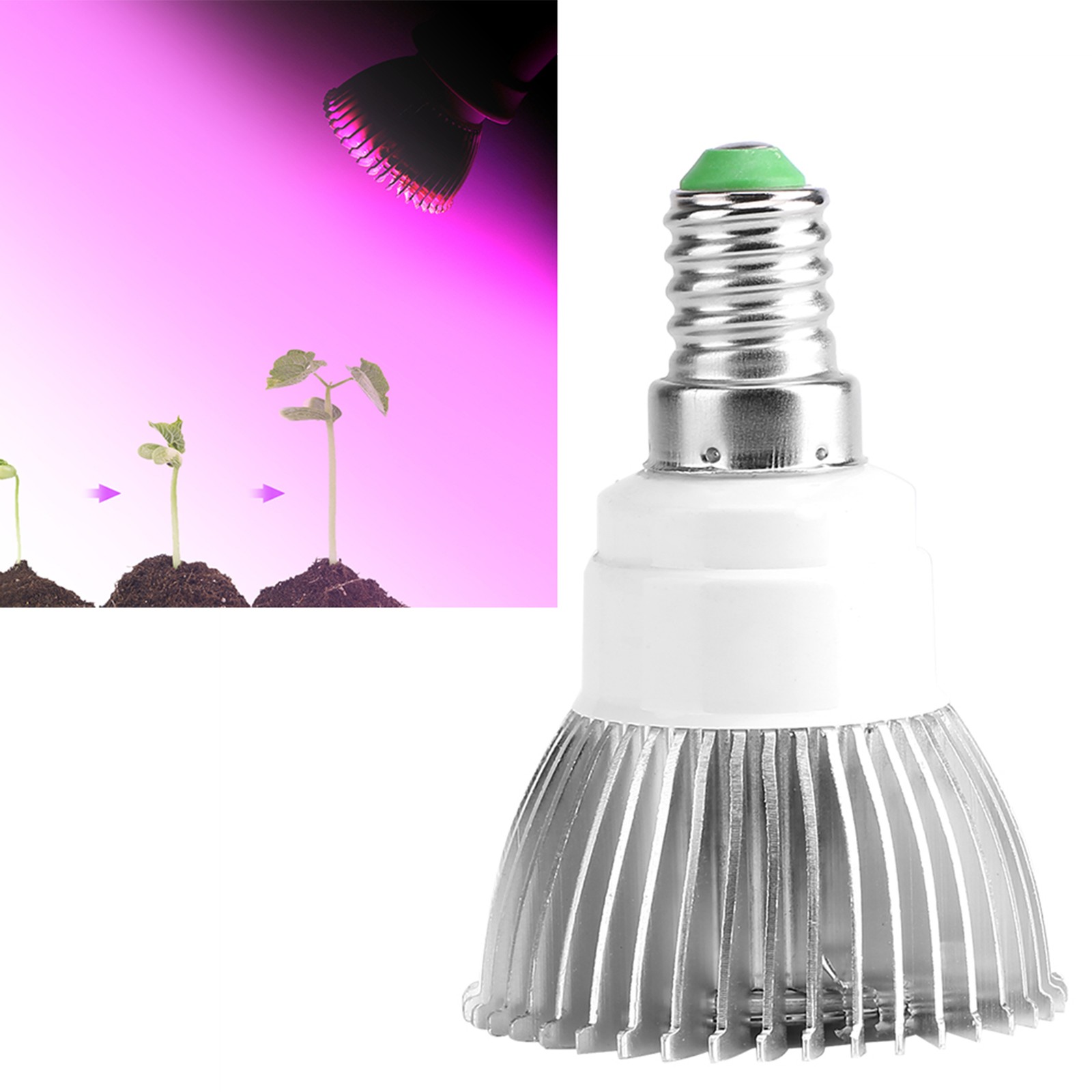 ¸As E14 Full Spectrum 85-265V 18W 18 LED Grow Light Flower Plant Hydroponic Hot