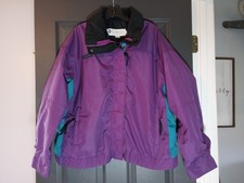 Vintage 90s Columbia Bugaboo Ski Coat Jacket Womens XL Teal Purple Fleece Lined