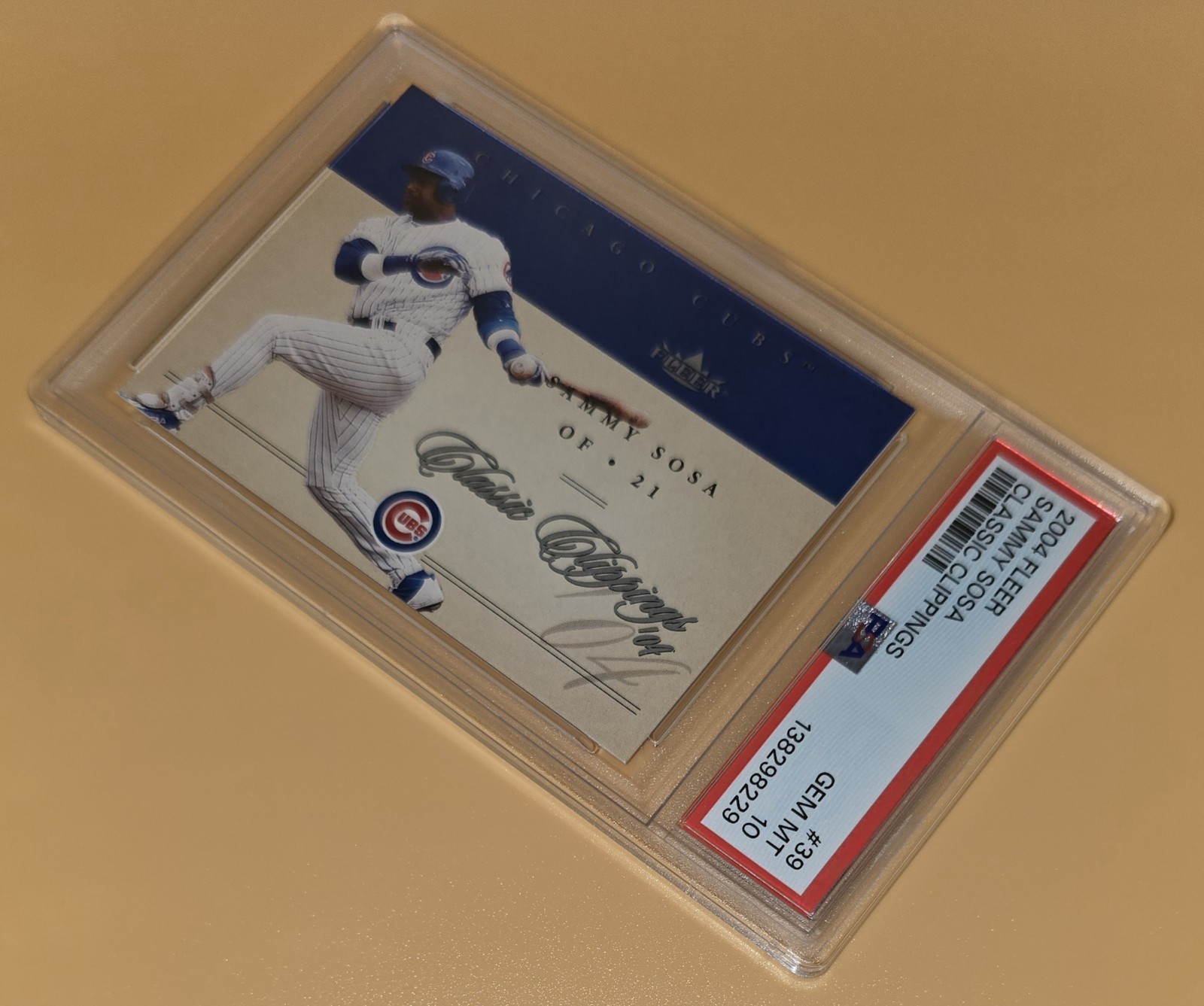Sammy Sosa PSA 10 Low Pop 2004 Fleer Baseball Classic Clippings Chicago Cubs view 4