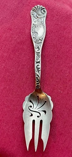 Antique Sterling Silver Towle Co 1889 Diane Perforated Pastry Fork - No Monogram