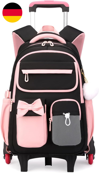Amythe Schulrucksack MäDchen Mit Rollen, Abnehmbar Schulranzen Trolley | 28L Sch-image