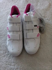 Cycling Deal Womens Bike Shoes.  White/Pink Size 44