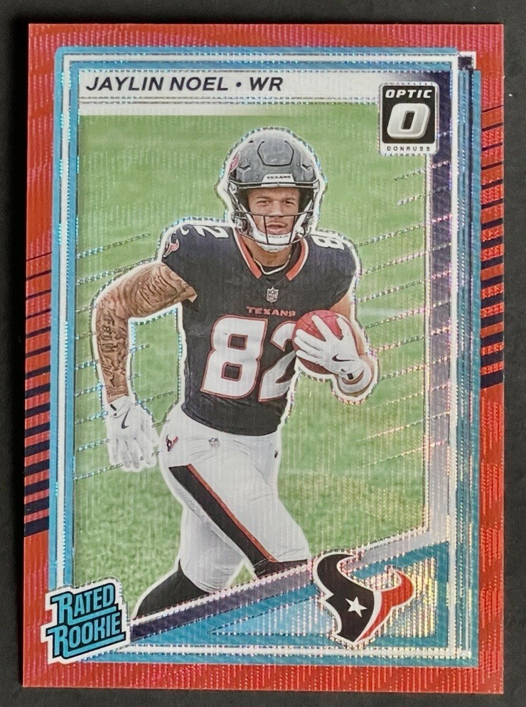 2025 Donruss Jaylin Noel Rated Rookie Red Wave Optic Preview RC #324 Texans