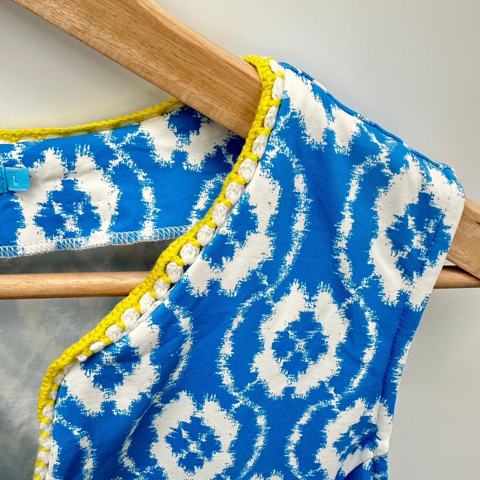 J. MCLAUGHLIN Blue White Pattern Stretch Shift Dr… - image 3