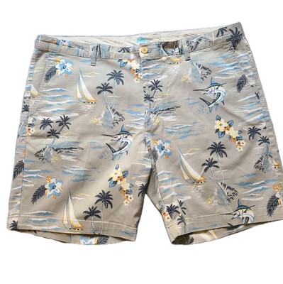TOMMY BAHAMA Sail-A-Way Flat Front Floral Hawaiian Shorts 8'' GOLF BERMUDA Sz 40