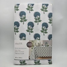 Colordrift 60x104 Oblong Tablecloth Floral Summer Boho Blossoms Indoor Outdoor