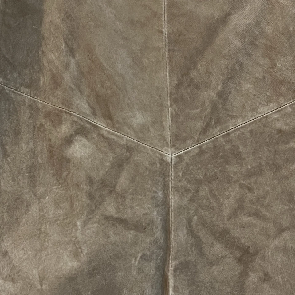 J.Jill Camel Tan 100% Leather Suede Maxi Skirt 12 Petite Asymmetrical Hem - Image 3 of 4