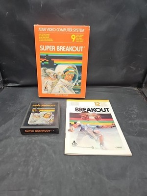 Super Breakout (1981) w/ Box & Manual Atari 2600 CIB