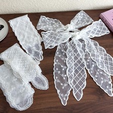Lace Embroidery Hair Scarf Long Ribbon Hair Band Hair Accessories Decorative  