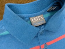 Vintage Levis Medium Shirt Men's Silver Label Blue Stripe Button Collar