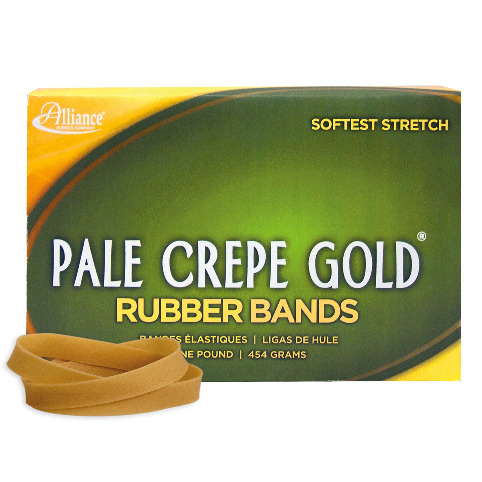 Alliance Rubber 20745 Pale Crepe Gold 3 1/2/ x 3/8 inches, Amber
