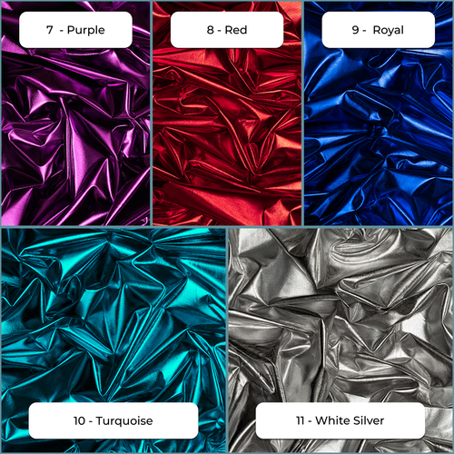 4 Way Stretch Shiny Metallic Foil Spandex Fabric - Picture 2 of 5