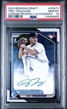 2024 BOWMAN DRAFT CHROME PROSPECT AUTO #CPATY TREY YESAVAGE PSA 10
