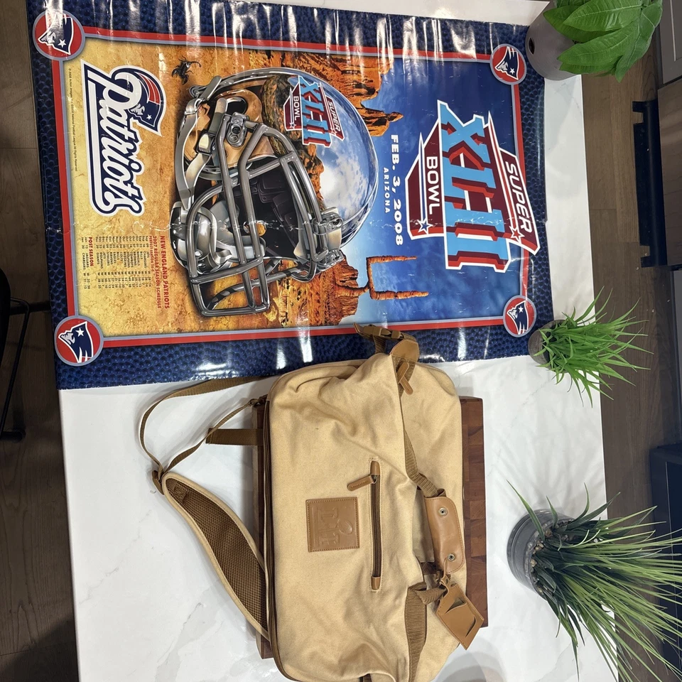 🤩 NFL Patriots LI Bolsa de lona 👜 Y boleto de juego Super Bowl XLII y póster Foto 2 de 4