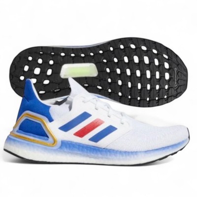 Adidas Ultraboost 20 USA Edition Mens Running Shoes White Red Blue FY9039 NEW