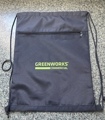 Greenworks Commercial Equip. Nylon Cinch String Backpack w/ Front Zipper Pocket