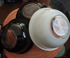 Pyrex 322 323 325 Black and White Clear Bottom Glass Set Of 3 Mixing Bowls — photo 7