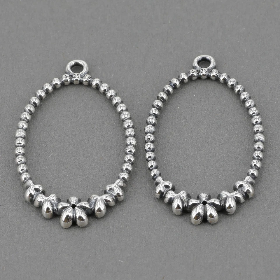 РЕДКИЕ снятые с производства подвески-серьги Pandora Wanda's Garden из стерлингового черного фианита - Изображение 3 из 4