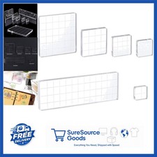 Acrylic Stamp Block Set 6 Pieces with Grid Lines for Card Making Crafts