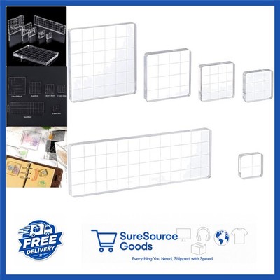 Acrylic Stamp Block Set 6 Pieces with Grid Lines for Card Making Crafts
