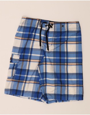 HURLEY Herren Badeshorts mittelblau kariert Polyester CJ02