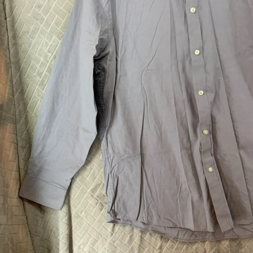 Camisa gris abotonada Izod para hombre 16-16,5 32/33 calce ajustado sin arrugas Foto 4 de 4