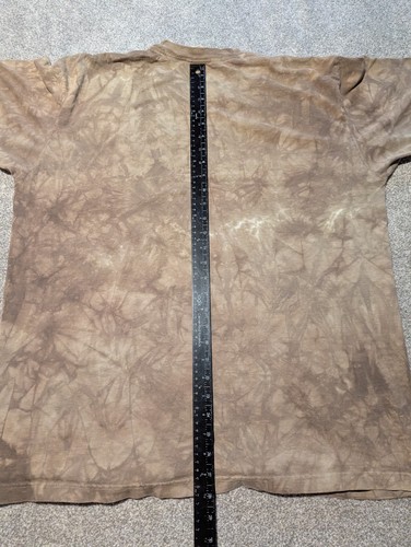Vintage Mountain Hemd Herren XL braun Indianer Wolf Art 2003 Batik - Bild 9 von 10