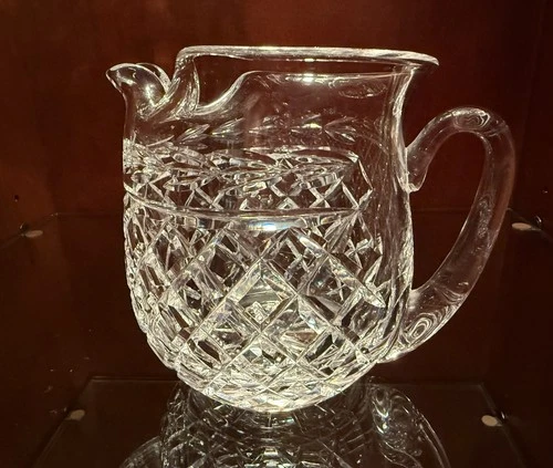 Waterford Crystal Pitcher Glandore 6" 32oz Vintage Signed with Ice Lip Mint