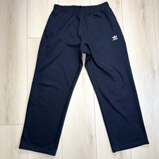 Adidas Originals Black Fleece Sweatpants Mens M Zip Pockets Elastic Waist NWOT