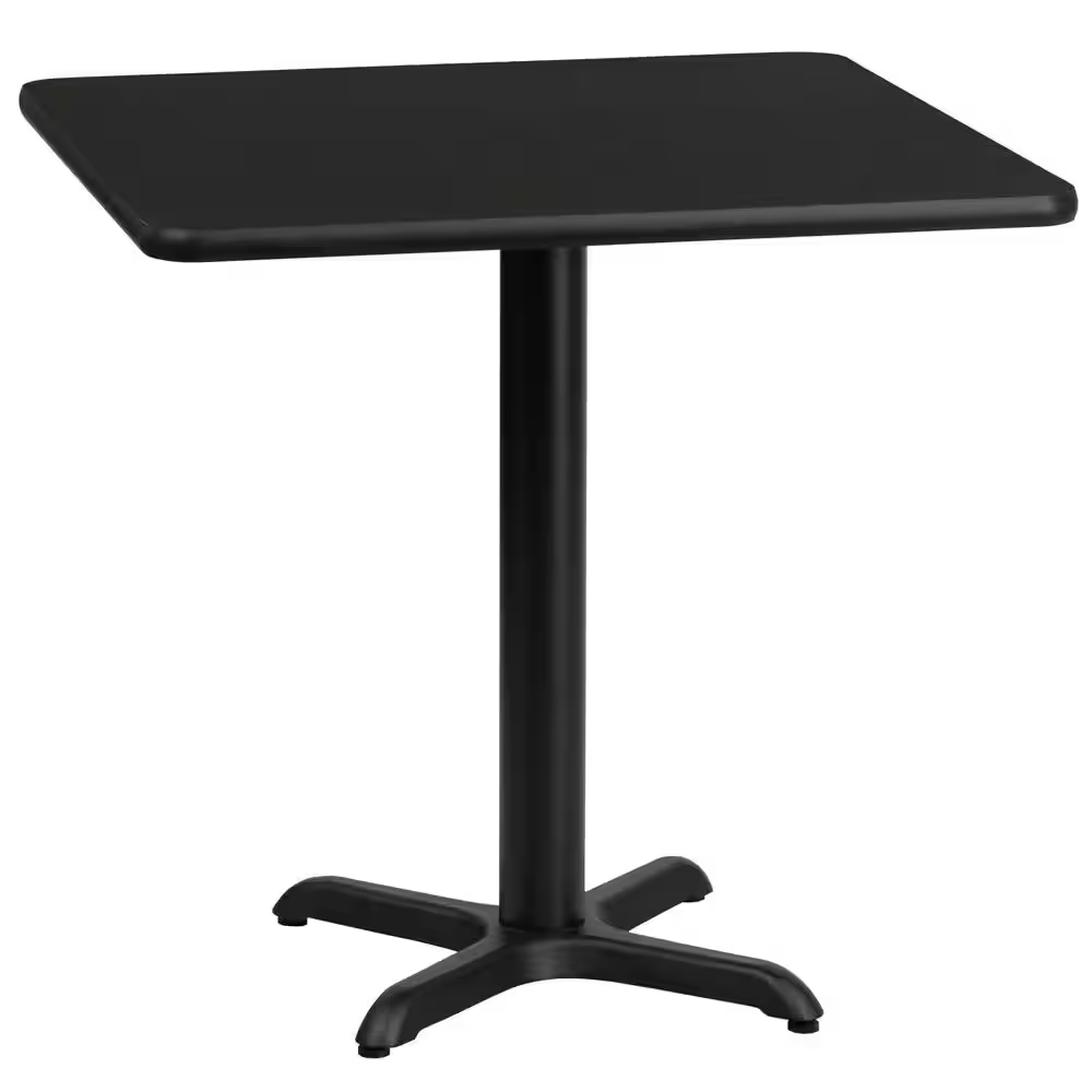 30 In. Square Black Laminate Table Top with 22 In. X 22 In. Table Height Base 30 In. Square Black Laminate Table Top with 22 In. X 22 In. Table Height Base