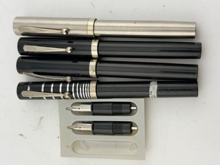 Lot Of 4x Vintage Sheaffer No Nonsense Fountain Pens Italic Nibs For Restoration