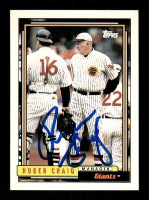 1992 Topps #109 Roger Craig signed autograph  MGR, blue sharpie JBN2 BXCP66