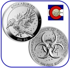 2023 (2026) Zombucks World Kookaburied  1 oz BU Silver Round/Coin in Capsule