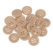 22 Pcs Resin Round Buttons for Craft, 4 Holes Sewing Snaps, Beige (15mm)