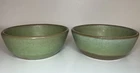 (Set of 2) Vintage FRANKOMA Prairie Green 6X Cereal Bowls 5 1/2 inch Pottery