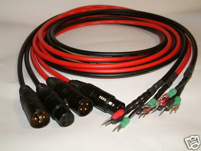 4 Adaptor cables 8' Lugs to XLR for UREI LA2A LA3A 1176