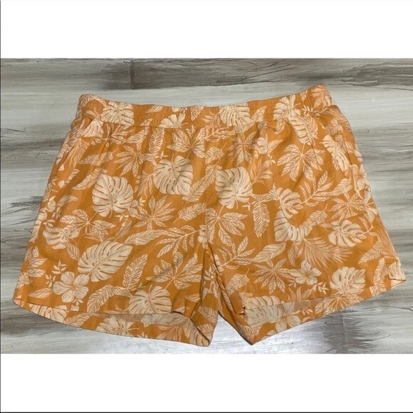 Pantalones Cortos Sonoma Fácil Pull-On Naranja Floral Talla 2X Nuevos con Etiquetas Foto 4 de 4