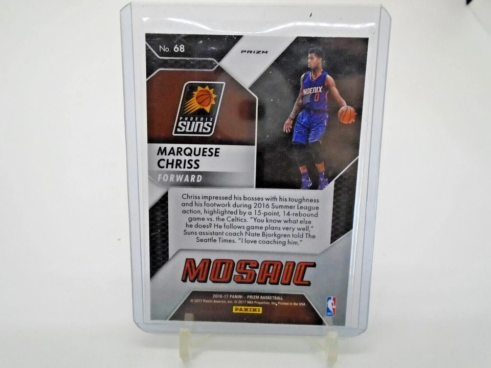 2016-17 PANINI PRIZM MOSAIC #68 MARQUESE CHRISS ROOKIE CARD RC RED PRIZM - Image 2 of 2