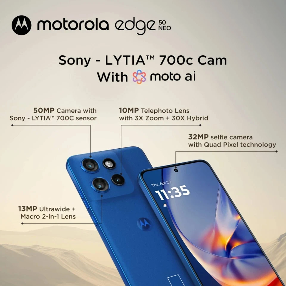 MOTOROLA Edge 50 Neo (BLUE 256GB 8GB RAM) 6.4" Dimensity 7300 Global Version - Immagine 4 di 4