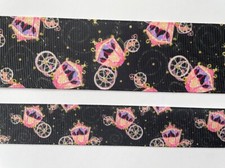 Cinderella carriage black Grosgrain ribbon 5/8" 7/8" 1.5"