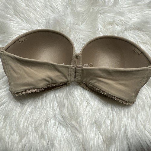 Calvin Klein 34D Beige Strapless Lace Accents Bra 34 D - Picture 2 of 6