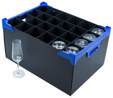 Tall Champagne Glass Storage Box - 24 Cells - Compartment Size H260 x D78mm