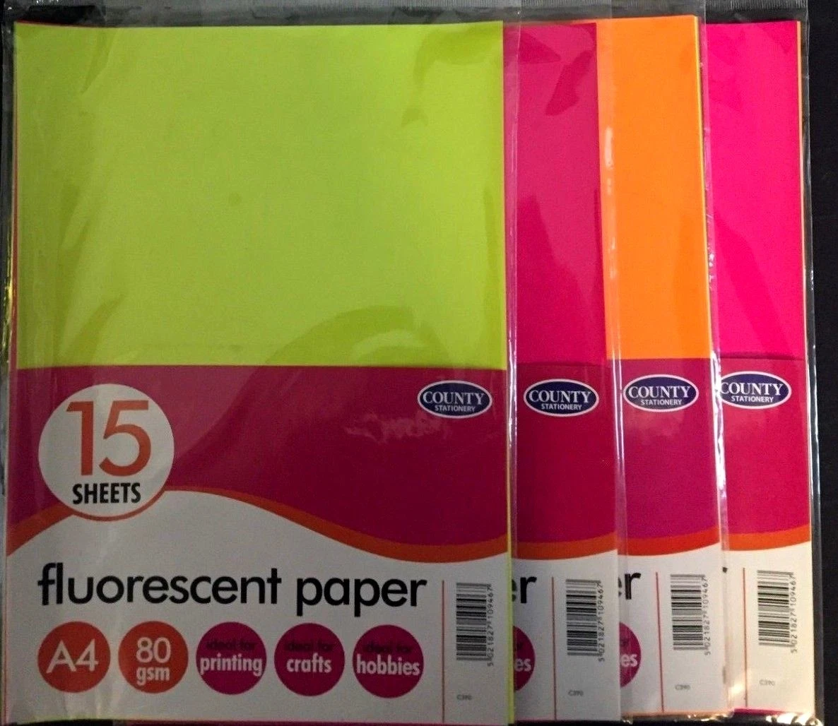 Fluorescent Paper 15 Sheets 8.5″X11″ Assorted Colors – Scribbles