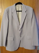 Men's RICHMAN BROTHERS tailored beige light pinstripe suit coat 46R actual 43R
