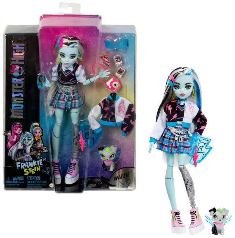 2022 NEW MONSTER HIGH Doll FRANKIE STEIN with Watzie  New in Box   IN HAND!