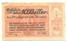 10 Heller 1920 ROSCHITZ Austria UNC Notgeld Paper Money Banknote #P10264.U