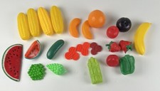 Vtg 80s Realistic Play Food Lot Fruit Vegetables Veggies Corn Banana Strawberry